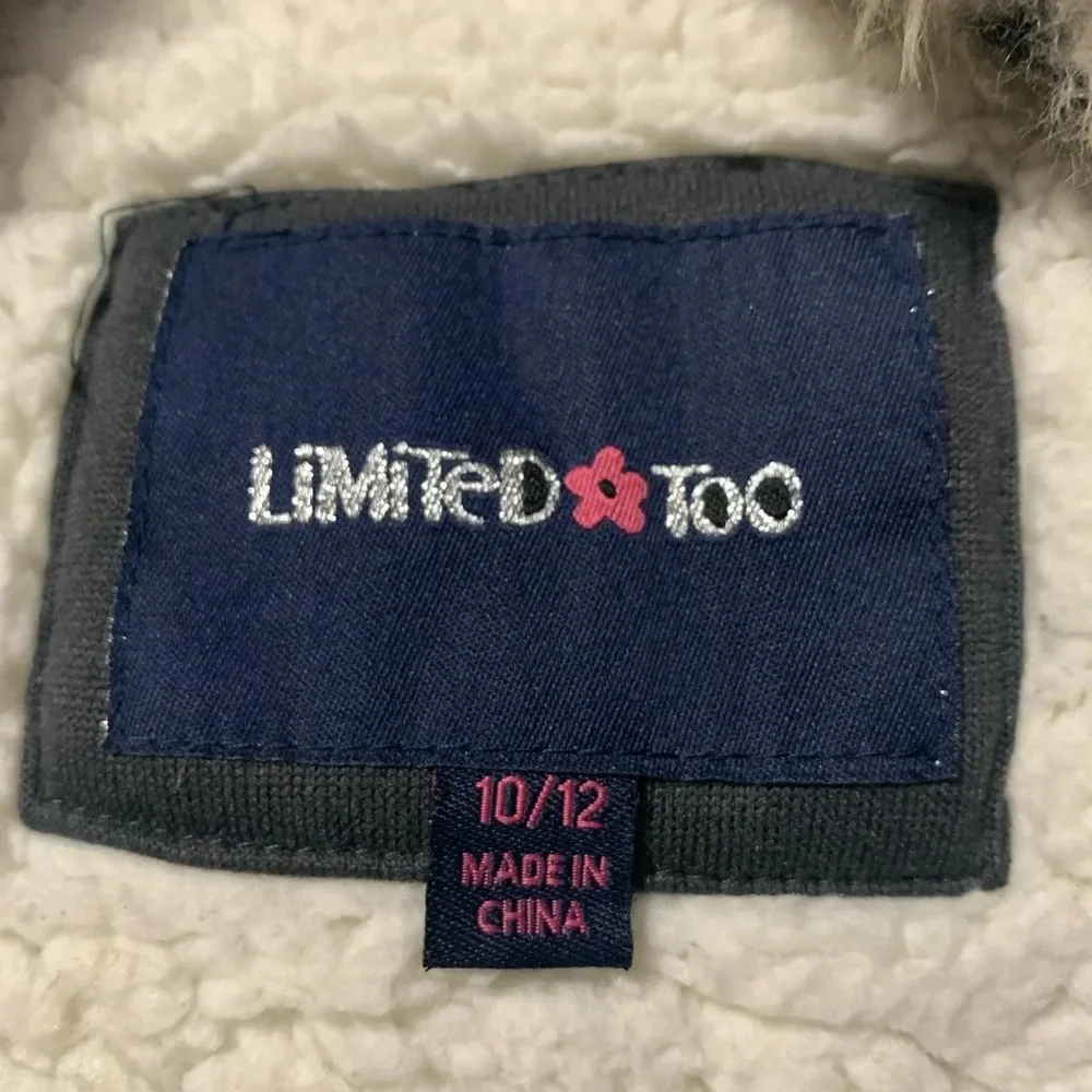 Limited Too Girls Jacket - Gray with cheetah accent